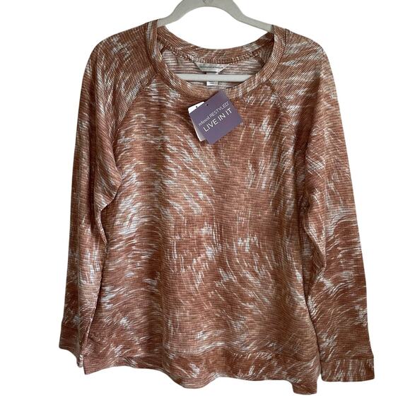 Christopher & Banks Long Sleeve Top Relaxed Restyled Stretchy Sz L Soft Textured - Picture 1 of 13